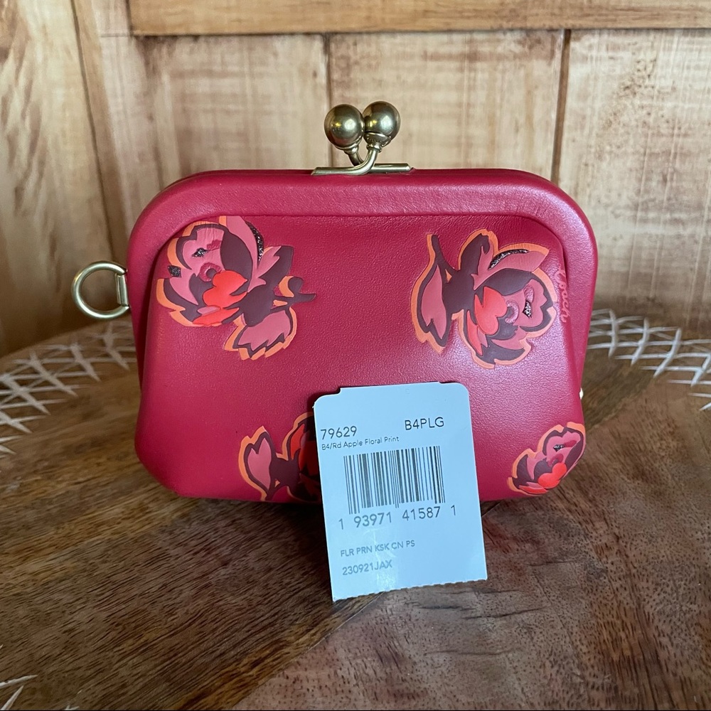 Sold on Mercari. Coach Red Apple Floral Print Coin Purse Coach 1941.